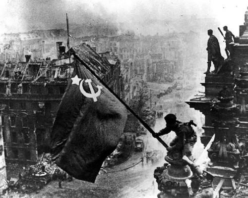 Russian soldiers raising the - russian,